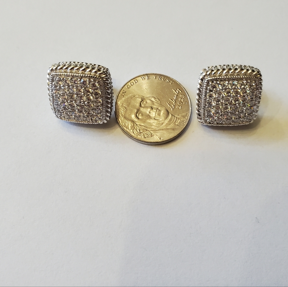 Judith Ripka Pave Diamonique Earrings - Picture 11 of 13